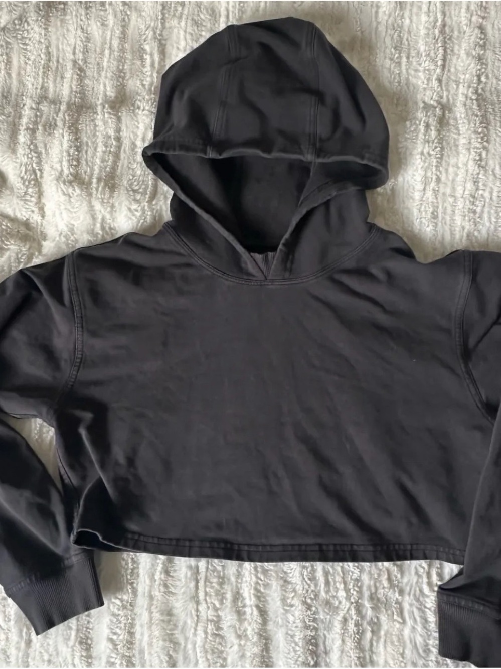 Lululemon Cropped Black Women's Hooded Sweatshirt
